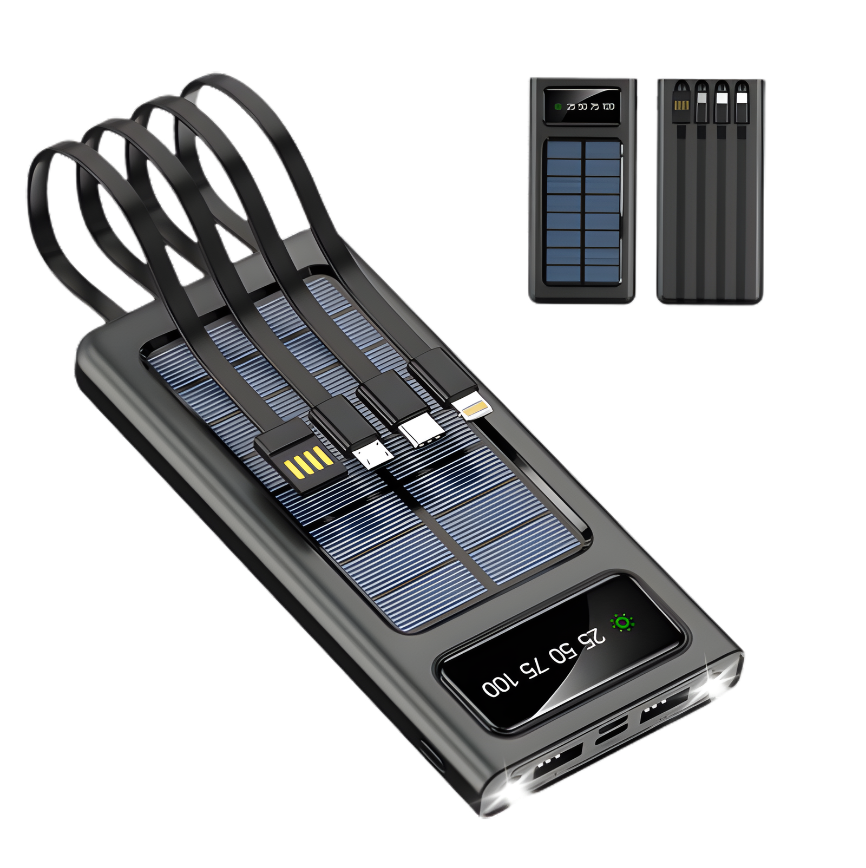 Power Bank Solar con Cables Integrados